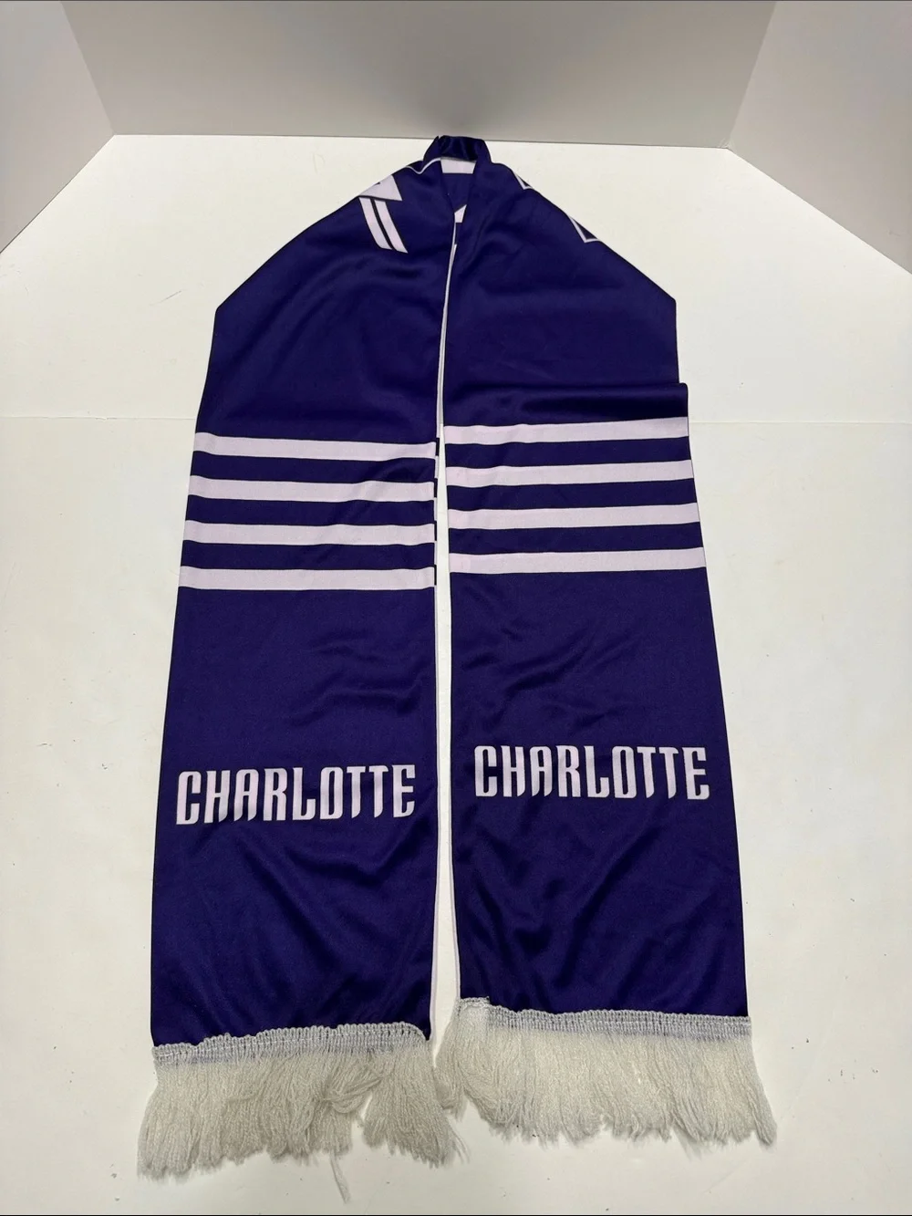 City Buzz Light Lavender Fringe Scarf with Soft White Tassels